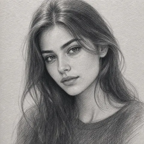 Pencil sketch AI art style example